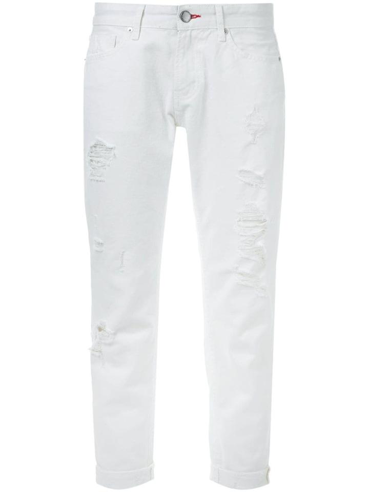 Guild Prime Distressed Cropped Jeans - White