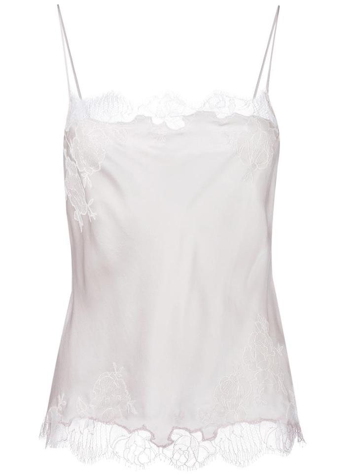 Carine Gilson Lace Insert Camisole, Women's, Size: Small, Nude/neutrals, Silk