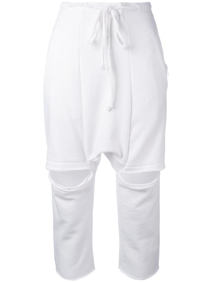 Nelly Johansson - Side Zip Jogger Pants - Women - Cotton/polyester - 1, White, Cotton/polyester