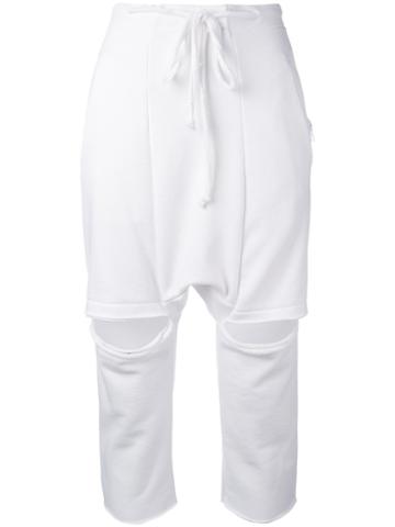 Nelly Johansson - Side Zip Jogger Pants - Women - Cotton/polyester - 1, White, Cotton/polyester