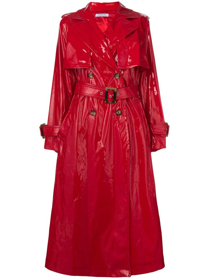 Vivetta Vinyl Trench Coat - Red