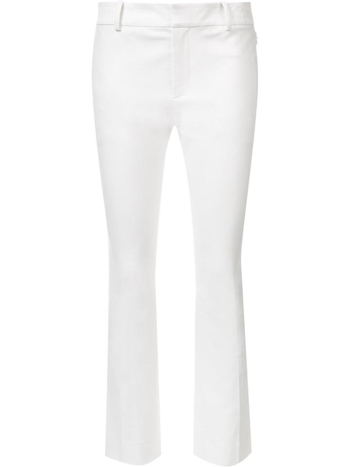 Derek Lam 10 Crosby Flared Cropped Trousers, Women's, Size: 4, White, Cotton/elastodiene