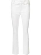 Derek Lam 10 Crosby Flared Cropped Trousers, Women's, Size: 4, White, Cotton/elastodiene