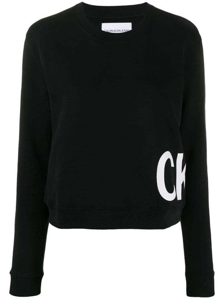 Calvin Klein Jeans Contrasting Logo Print Sweatshirt - Black