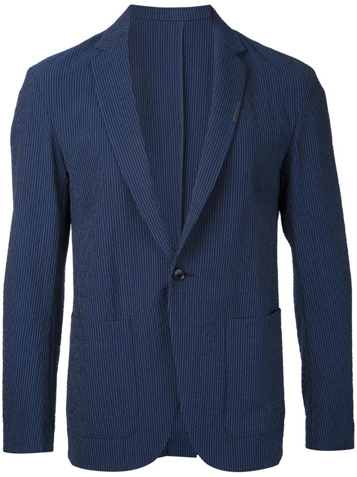Factotum - Single Breasted Jacket - Men - Polyester/polyurethane/wool - 44, Blue, Polyester/polyurethane/wool