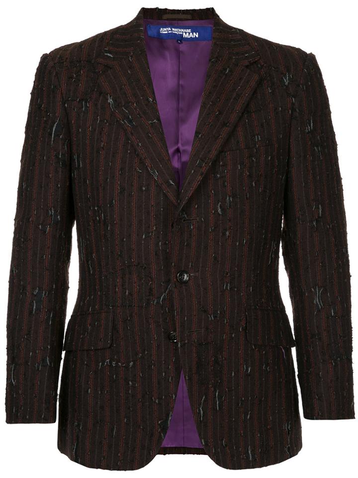 Junya Watanabe Vintage Pinstripe Distressed Blazer - Brown