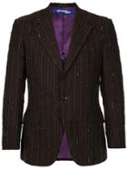 Junya Watanabe Vintage Pinstripe Distressed Blazer - Brown