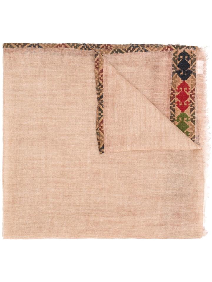 Faliero Sarti Embroidered Edge Scarf - Brown