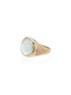 Jacquie Aiche 14kt Gold Opal Signet Ring - Metallic