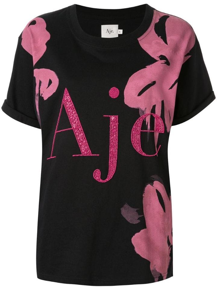 Aje Embellished Logo T-shirt - Black