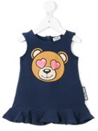 Moschino Kids - Teddy Print Sleeveless Dress - Kids - Cotton/spandex/elastane - 12 Mth, Blue
