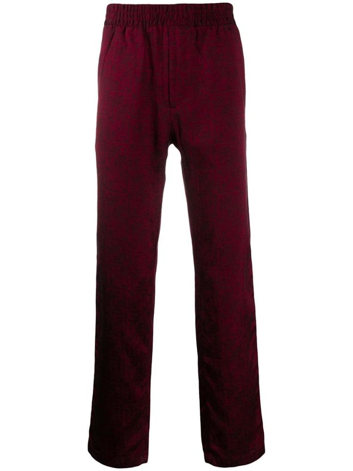 Paura Patterned Track Trousers - Red