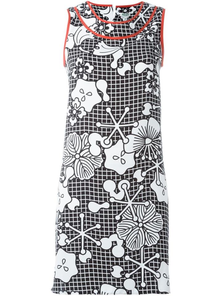 Kenzo Floral And Check Print Dress