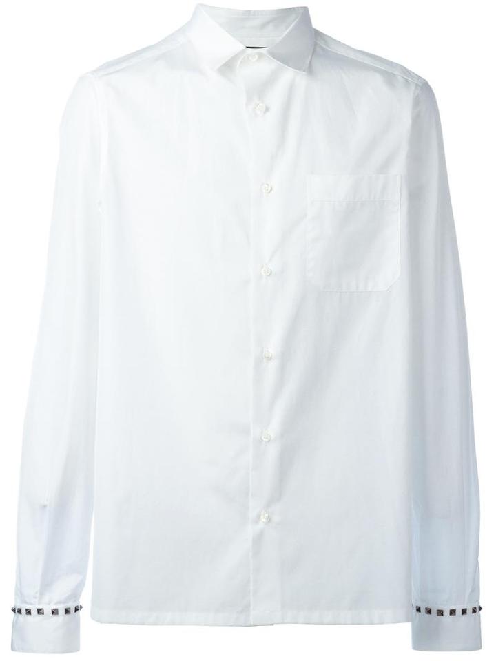 Valentino - 'rockstud' Shirt - Men - Cotton - 41, White, Cotton