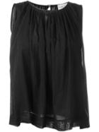 Forte Forte Pleated Tank Top, Women's, Size: 2, Black, Cotton/silk