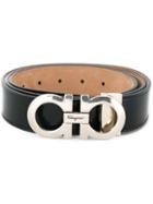 Salvatore Ferragamo Gancini Buckle Belt, Men's, Size: 110, Blue, Calf Leather