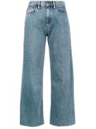Simon Miller Blue High Waisted Wide Leg Cropped Jeans