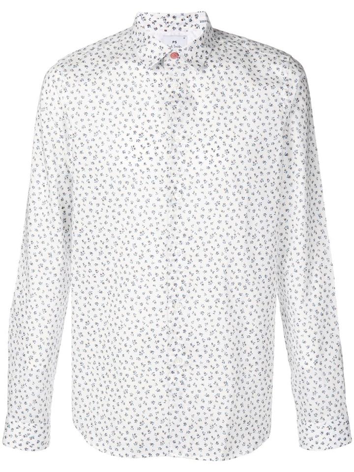 Ps Paul Smith Floral Pattern Shirt - White