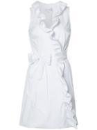 Milly Ruffle Trim Wrap Dress, Women's, Size: 2, White, Cotton/polyimide/spandex/elastane