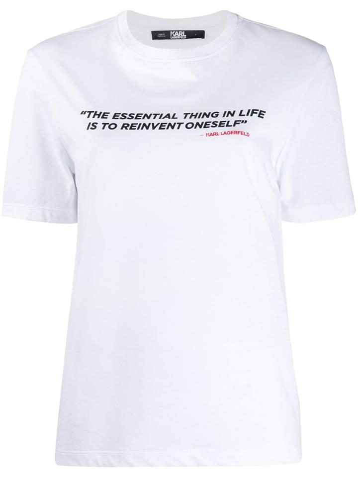 Karl Lagerfeld Karlism Quote-print T-shirt - White