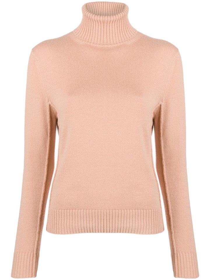 Chloé Ribbed Turtle Neck Jumper - Pink