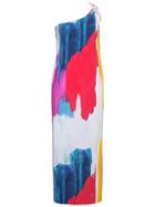 Mara Hoffman Clara One-shoulder Midi Abstract Print Dress - Pink &