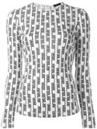 Versace Greek Key Pattern Top, Women's, Size: 38, White, Viscose