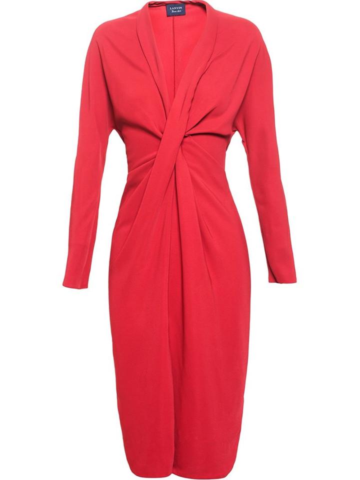 Lanvin Tie Front Dress, Women's, Size: 38, Red, Spandex/elastane/viscose