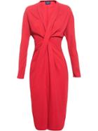 Lanvin Tie Front Dress, Women's, Size: 38, Red, Spandex/elastane/viscose