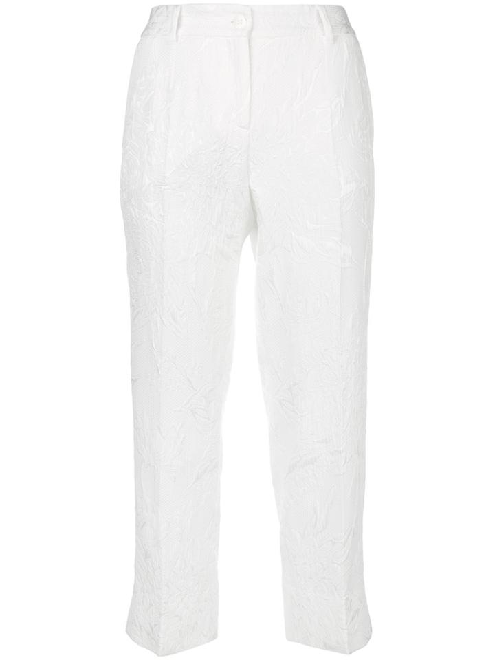 Dolce & Gabbana Brocade Capri Trousers - White