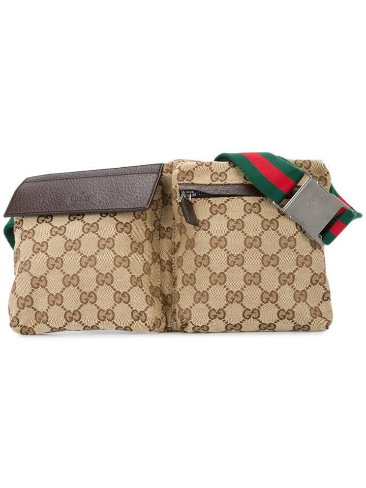 Gucci Vintage Gg Pattern Belt Bag - Brown