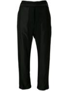 Ann Demeulemeester Cropped Style Trousers - Black