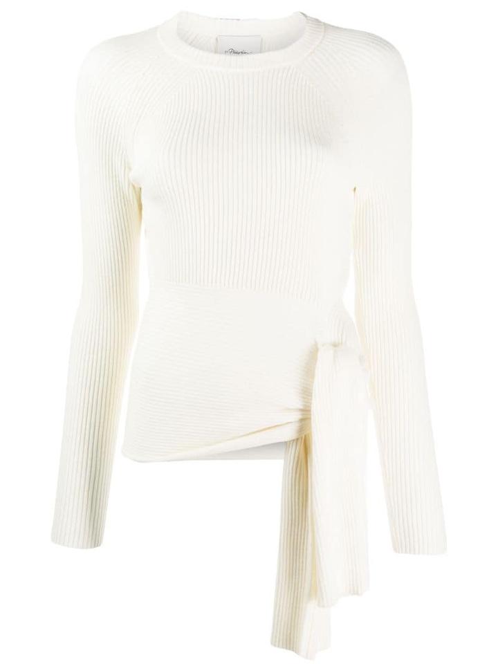 3.1 Phillip Lim Tie Detail Knitted Blouse - White