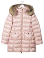 Herno Kids Teen Fur Trim Padded Coat - Pink