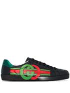 Gucci Ace Gg Logo-printed Sneakers - Black