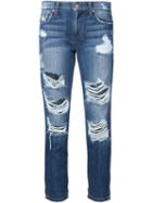 Joe S Jeans Distressed Cropped Jeans, Women's, Size: 30, Blue, Cotton/modal/spandex/elastane