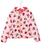 Moschino Kids Heart Print Rain Jacket, Girl's, Size: 6 Yrs, Pink/purple