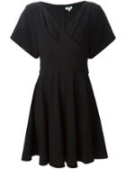 Kenzo Wrap Front Dress, Women's, Size: 40, Black, Triacetate/polyester