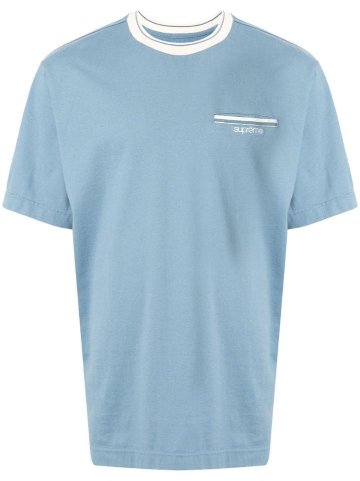 Supreme Ribbed Pocket T-shirt - Blue
