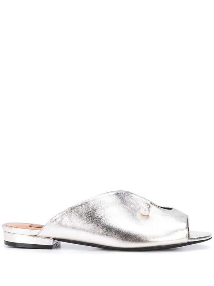 Coliac Embellished Lucilla Mules - Neutrals