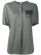 Brunello Cucinelli Loose Fit Top, Women's, Size: Large, Grey, Linen/flax/silk