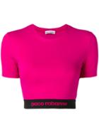 Paco Rabanne Logo Cropped Sports Top - Pink