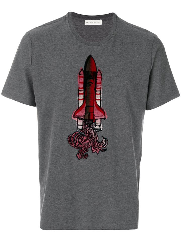 Etro Rocket Print T-shirt - Grey