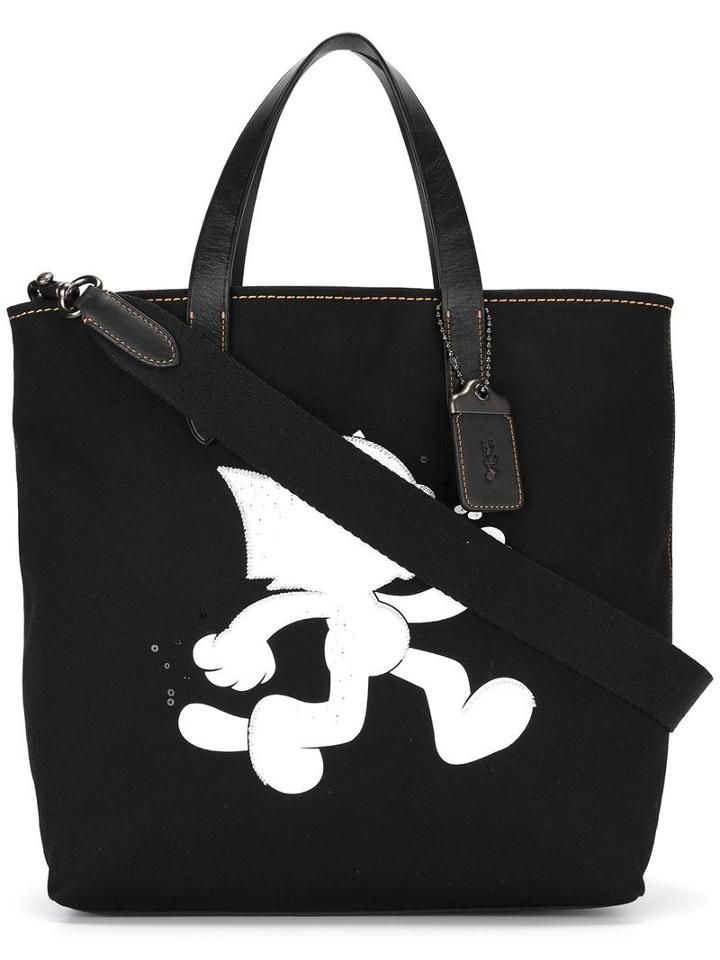 Coach 'felix Whistling' Tote, Women's, Black, Cotton/leather