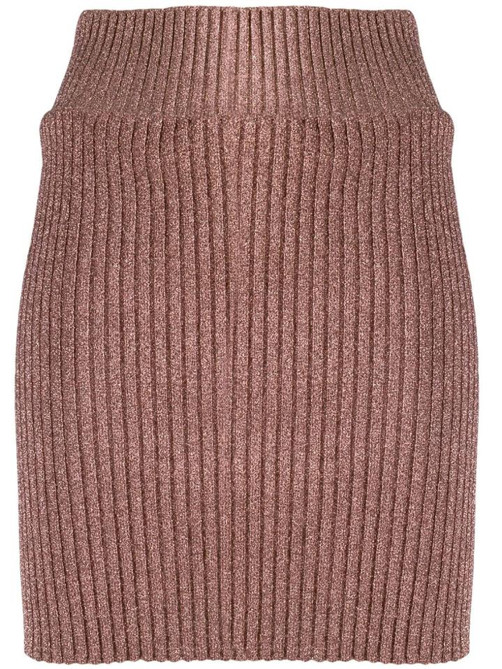 Alberta Ferretti Ribbed Knit Skirt - Pink