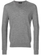 Neil Barrett Grey Cable Knit Cutout Sweater