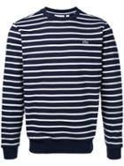 Lacoste - Crew Neck Striped Sweatshirt - Men - Cotton - 5, Blue, Cotton