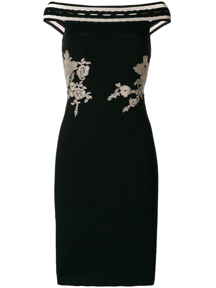 D.exterior Bardot Fitted Dress - Black