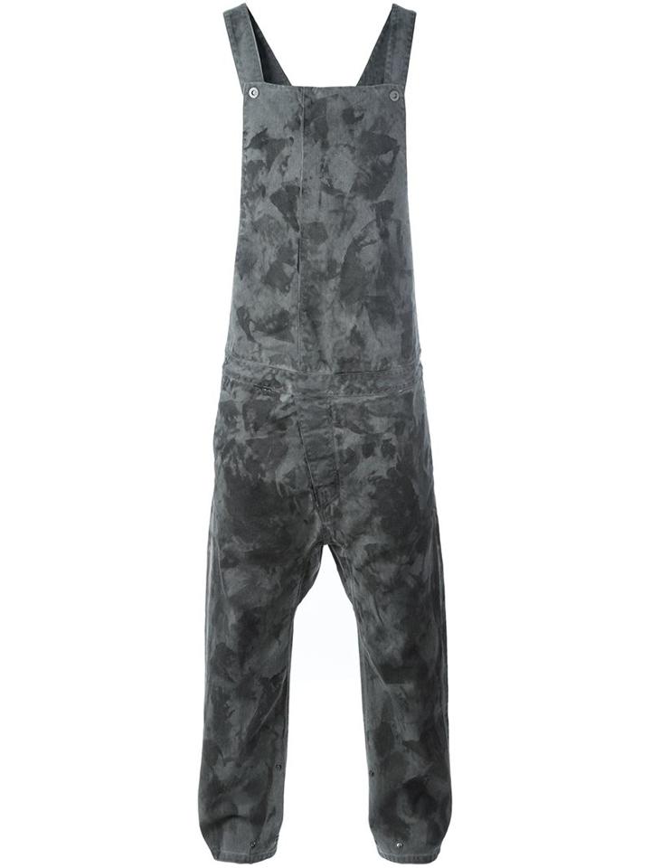 11 By Boris Bidjan Saberi Washed Out Dungaree, Men's, Size: Medium, Grey, Cotton