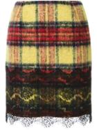 Guild Prime Plaid Lace Hem Skirt, Women's, Size: 36, Yellow/orange, Wool